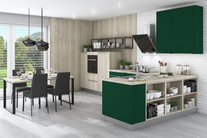 Forest Green / Gray Onyx / White Halifax Oak | Modern style